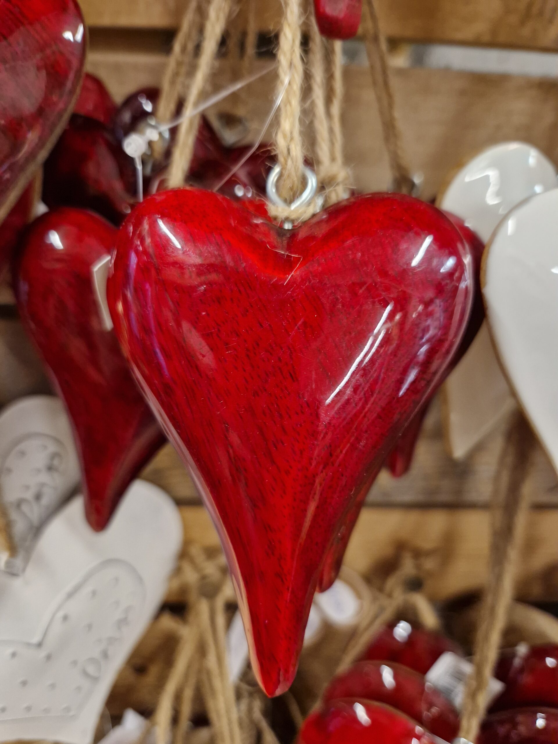 Cuore in legno 14 cm - immagine 3