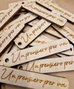 Targhetta in legno “Un pensiero per voi"