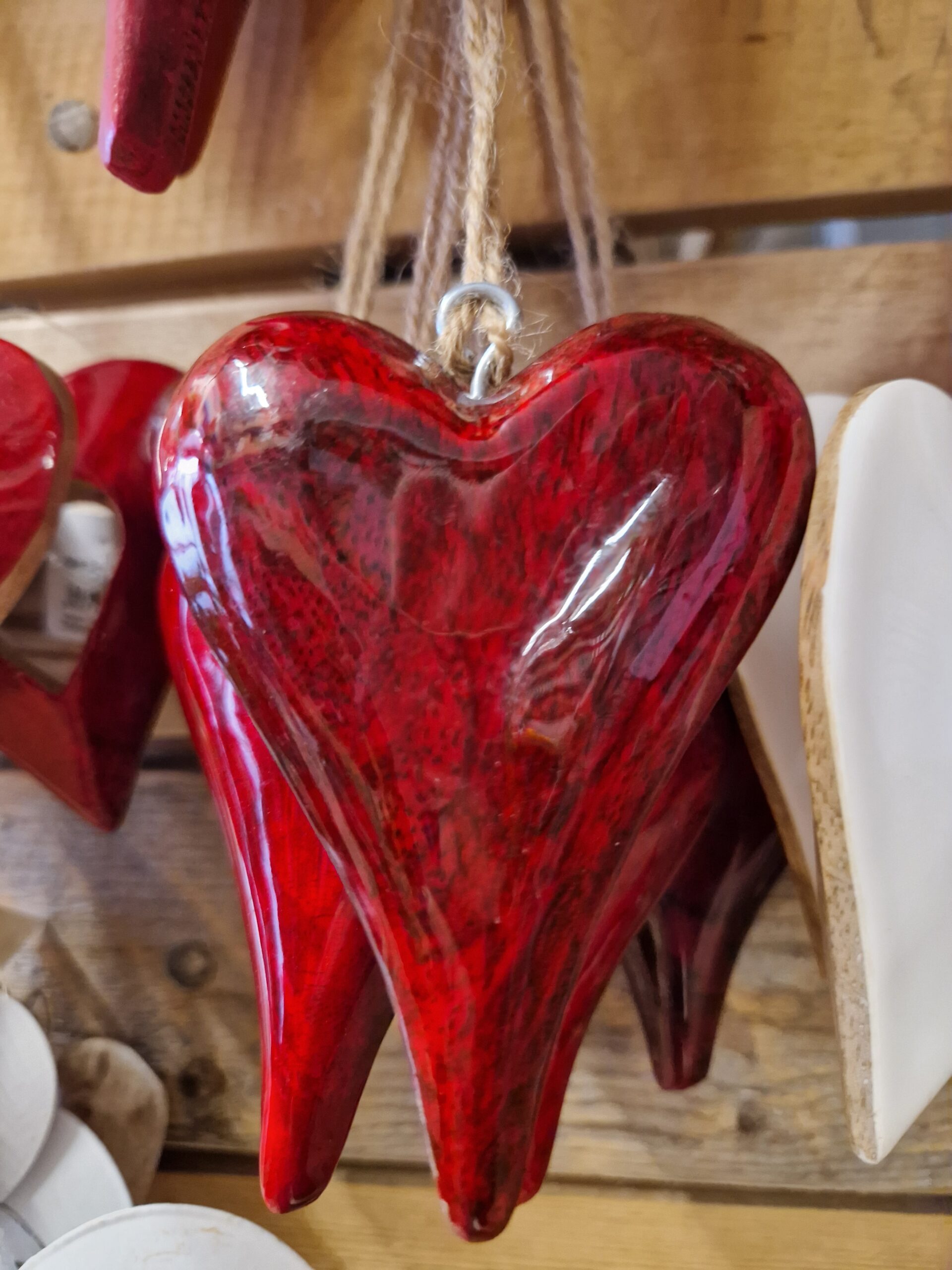 Cuore in legno 10 cm - immagine 2