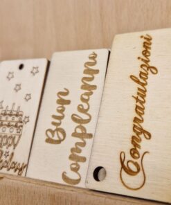 Targhetta in legno “Congratulazioni"