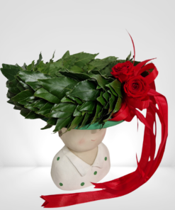 Alternative view of Coroncina laurea con rose stabilizzate