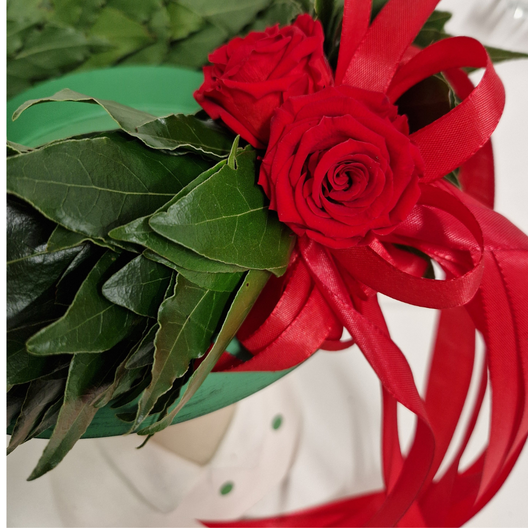 Coroncina laurea con rose stabilizzate