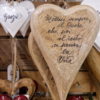Cuore in legno 14 cm con dedica