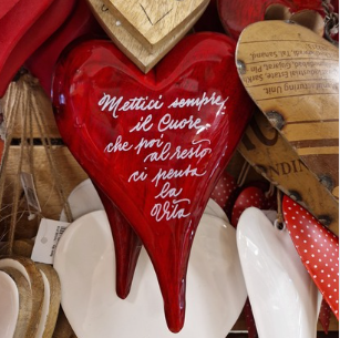 Cuore in legno 14 cm con dedica - immagine 2